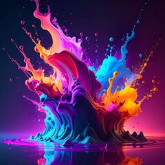 Colorful paint explosion