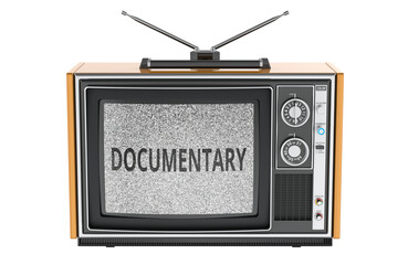 Documentary TV, retro television. 3D rendering
