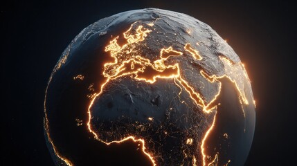 Illuminated Earth from Space: Europe, Africa, and the Middle East Glow with City Lights