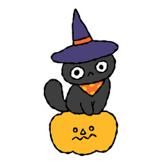 cat halloween doodle