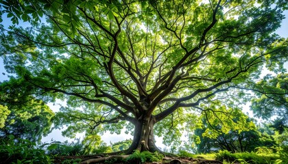 Obraz premium Lush green tree canopy