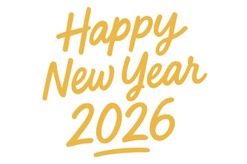 Naklejka premium Happy new year 2026 greeting on transparent background