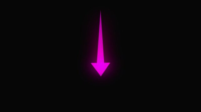 Pink  Down Arrow Animation &ndash; Modern Directional Pointer Icon for Navigation and Motion Graphic Transitions