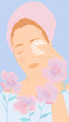 Self-Care as Self-Love: Woman Gently Removing Makeup During Me Time, Embracing Natural Beauty and Relaxation