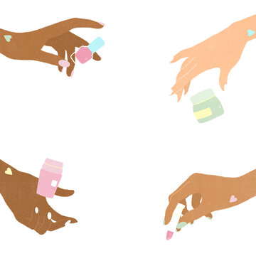 Group of Women of Different Ethnic Backgrounds Highlighting Diversity, Inclusivity, Self-love, Self-care, Skincare, and Beauty Rituals Transparent Background Png
