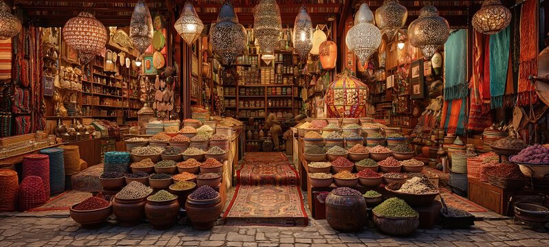 Colorful Spice Bazaar Market Stall