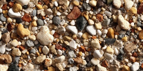 Cream Colored Stone Surface with Vibrant Pebbles