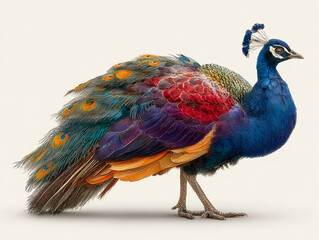 Obraz premium peacock on white background