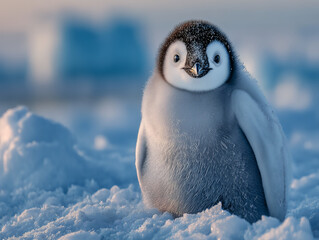 penguin on the snow
