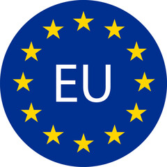 European Union logo, symbol of political and economic union, concept of Europe, buttons