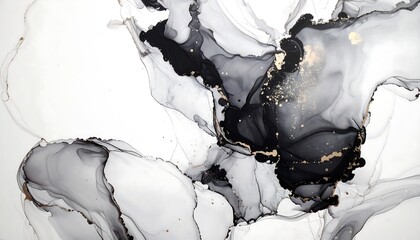 Abstract fluid art with black and gold