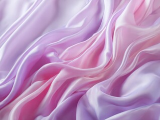 Obraz premium Luxurious flowing silk fabric in soft pink and lavender hues creates an elegant, dreamy backdrop for creative projects.