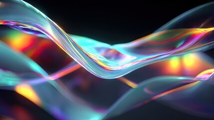 Naklejka premium High-tech holographic interface background with neon gradient and shimmering foil, photorealistic
