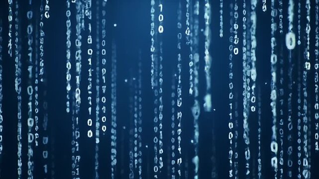 Digital Rain with Binary Code, and Abstract.
