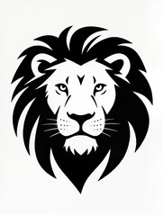 Obraz premium Stylized Black and White Lion Illustration