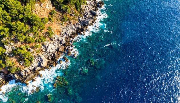 Coastal cliffs meet turquoise sea (1)