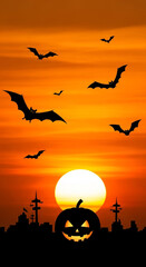 Halloween Bats at Sunset