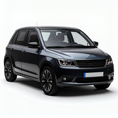 Elegant compact car showcases smooth lines and modern design aesthetics on white background