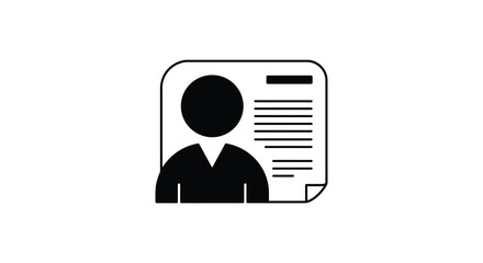 a simple icon depicting a person with document features