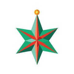 Fototapeta premium decorative christmas star ornament on white background