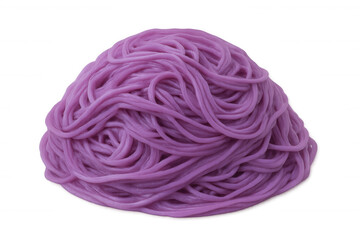 Obraz premium Udon noodles in a dome shape, with a purple hue, on a clear background, perfect for cooking