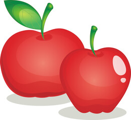 red apple isolated on white
