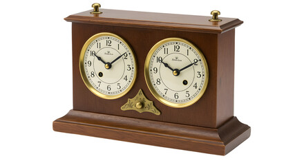 Analog chess clock timer for game playing isolated PNG with Transparent Background