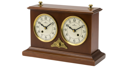 Analog chess clock timer for game playing isolated PNG with Transparent Background