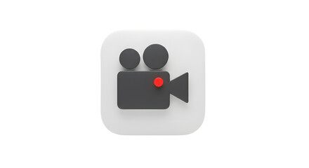 Video camera icon for filming and entertainment isolated PNG with Transparent Background