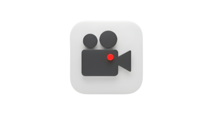 Video camera icon for filming and entertainment isolated PNG with Transparent Background