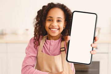Hydration Concept. Portrait of smiling African American curly girl holding glass of fresh water in...