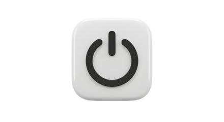Power button symbol for turning on or off device isolated PNG with Transparent Background