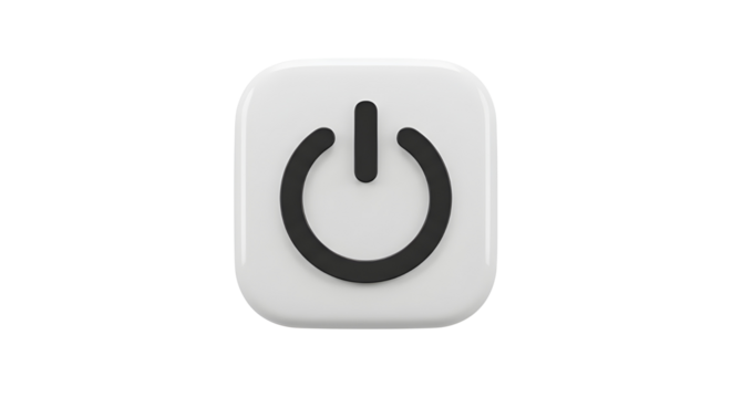 Power button symbol for turning on or off device isolated PNG with Transparent Background