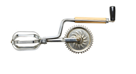 Vintage egg beater kitchen utensil isolated PNG with Transparent Background