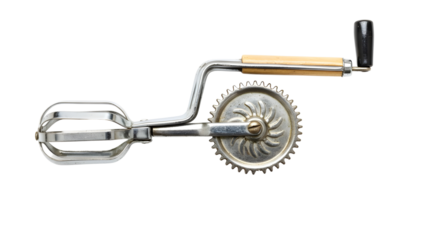 Vintage egg beater kitchen utensil isolated PNG with Transparent Background
