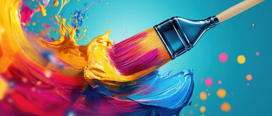 Vibrant paint splash art brushstrokes