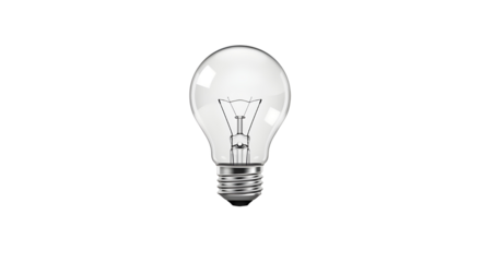Clear glass light bulb isolated PNG with Transparent Background