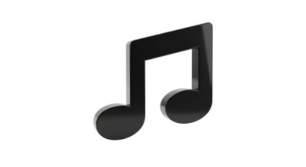 Black music note icon concept isolated PNG with Transparent Background