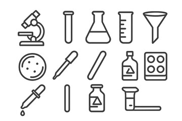Fototapeta premium Laboratory Equipment Icons.