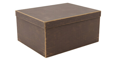 Closed cardboard box isolated PNG with Transparent Background