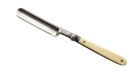 Antique straight razor for shaving isolated PNG with Transparent Background