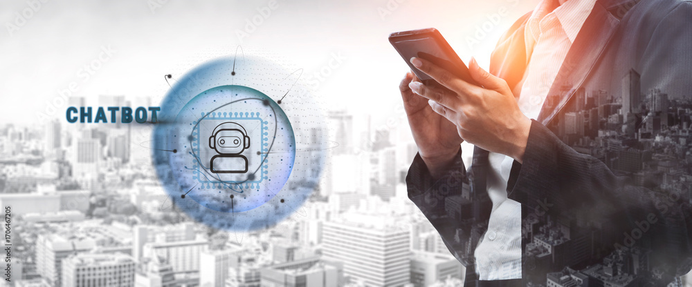 Poster ai chatbot technology for automated customer service and communication. this virtual assistant provi