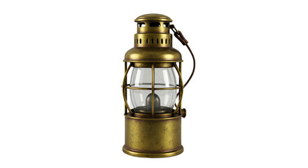 Vintage brass lantern isolated PNG with Transparent Background © Ali