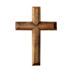 Wooden cross transparent PNG cutout isolated background, decor, religious graphic