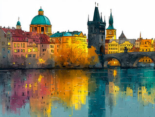 Obraz premium charles bridge prague