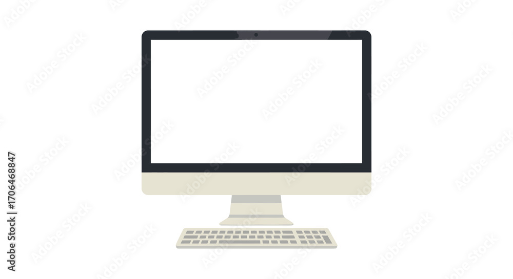 Poster a sleek modern desktop computer with minimalist design