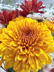 bouquet of yellow chrysanthemums