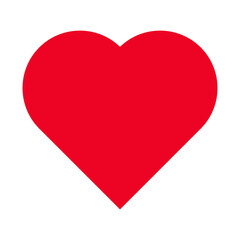 A bold, solid red heart floats against a stark black backdrop conveying affection.