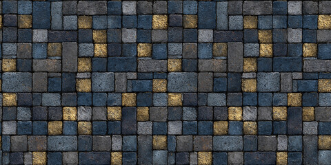 seamless pattern: cobblestone pavement, stonework