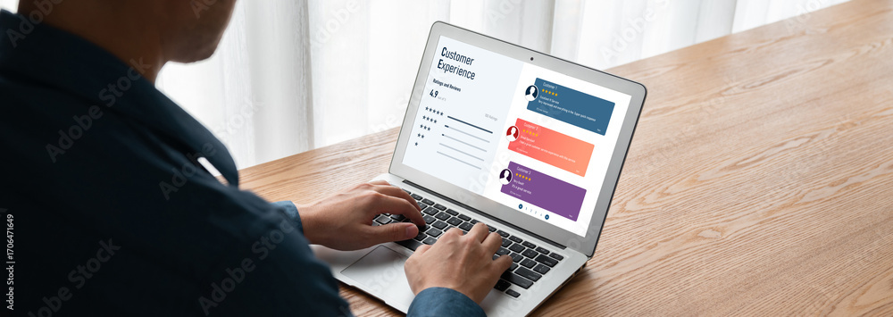 Poster customer experience and review analysis by modish computer software for corporate business